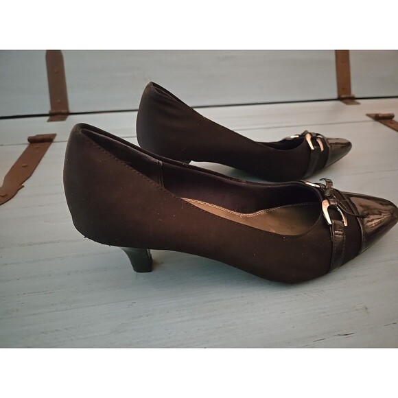 Women’s Pair Of Kelly & Katie Black Pumps Size 8 1.5" Heel Blue, High Heels Shoe - Picture 4 of 9